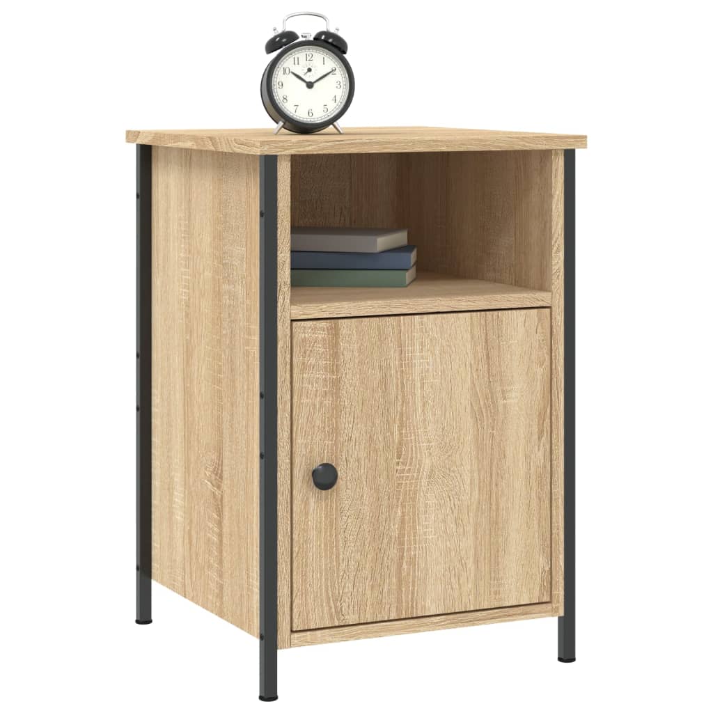 sengeborde 2 stk. 40x42x60 cm konstrueret træ sonoma-eg