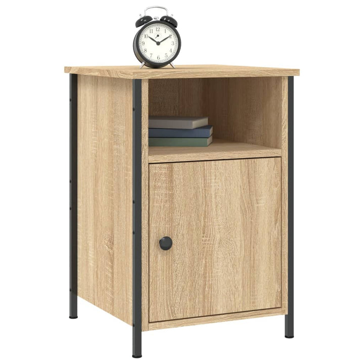 sengeborde 2 stk. 40x42x60 cm konstrueret træ sonoma-eg