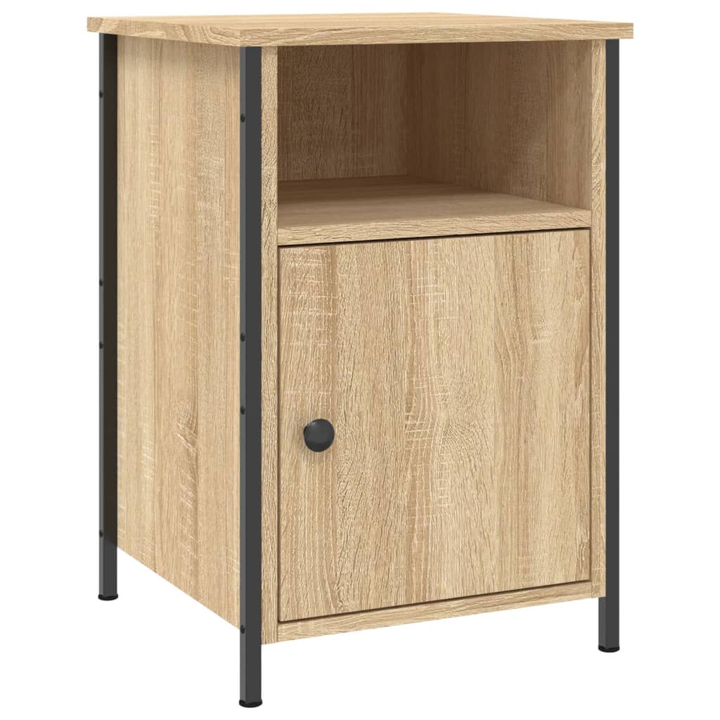 sengeborde 2 stk. 40x42x60 cm konstrueret træ sonoma-eg