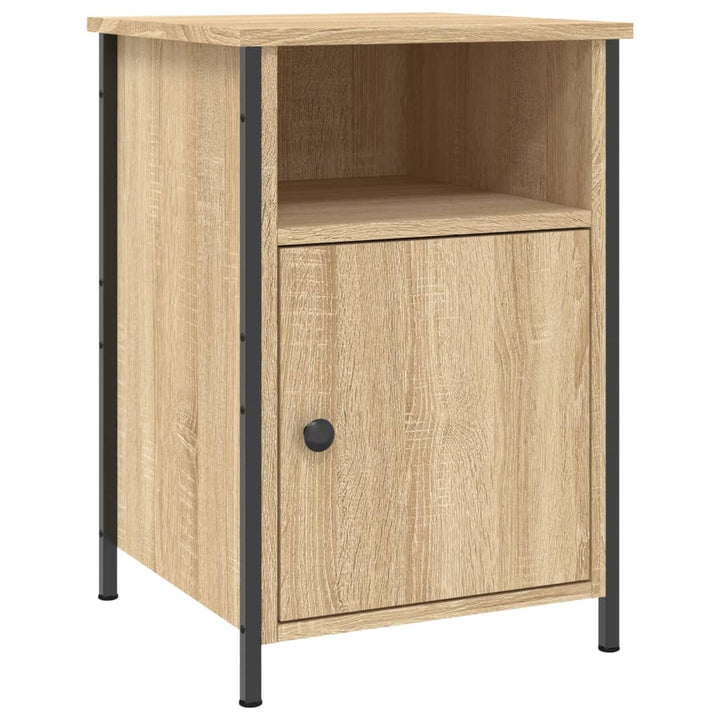 sengeborde 2 stk. 40x42x60 cm konstrueret træ sonoma-eg