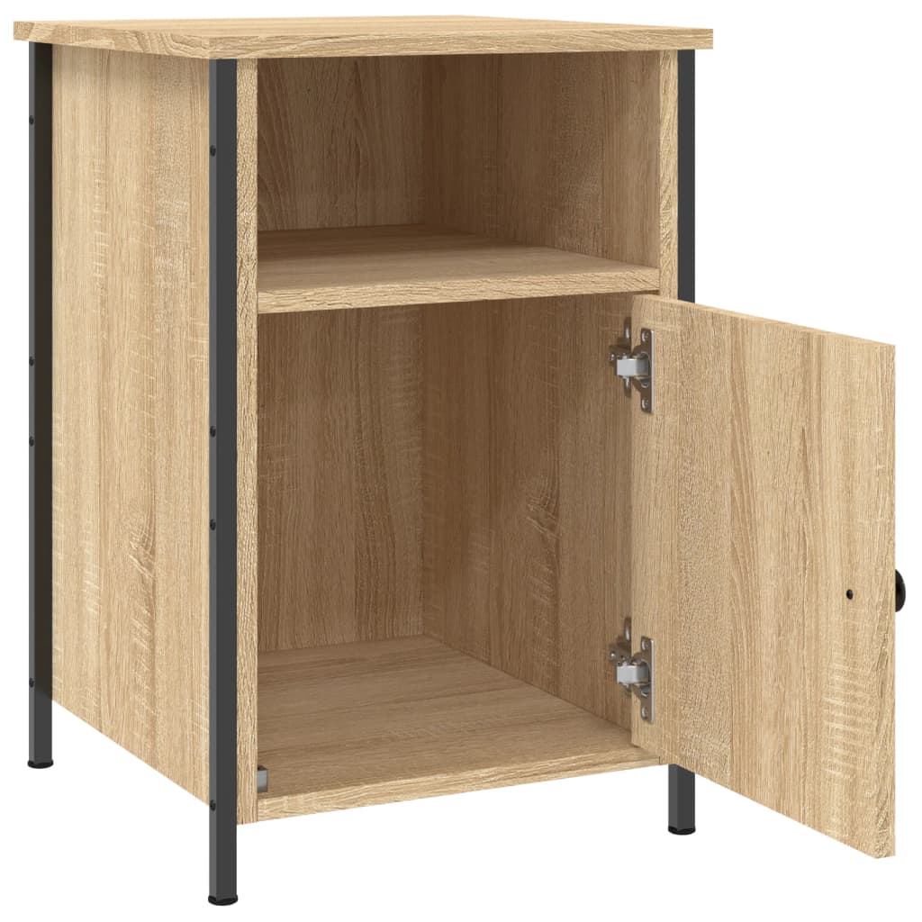 sengeborde 2 stk. 40x42x60 cm konstrueret træ sonoma-eg