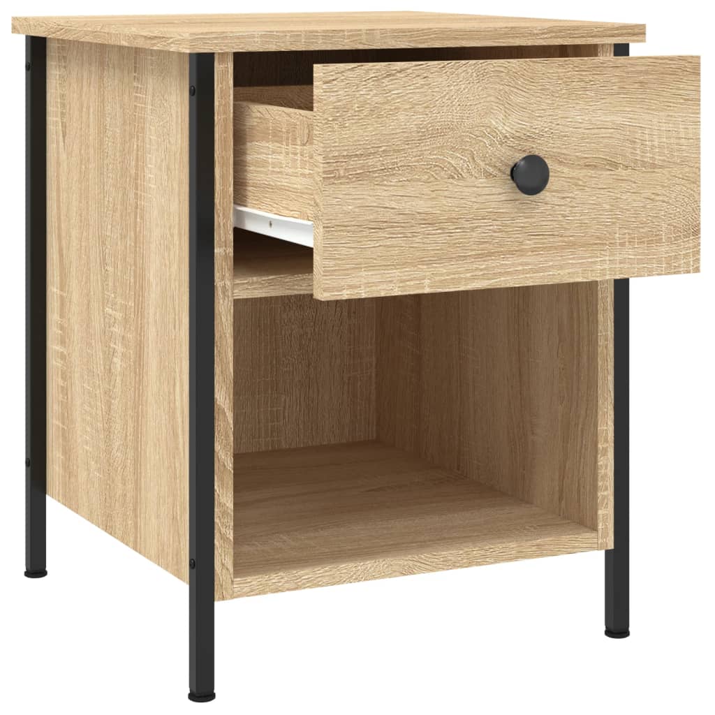 sengeborde 2 stk. 40x42x50 cm konstrueret træ sonoma-eg