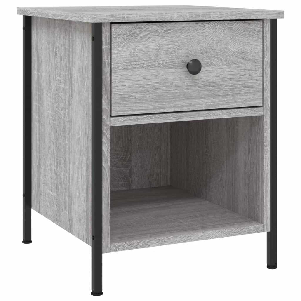 sengeborde 2 stk. 40x42x50 cm konstrueret træ grå sonoma-eg