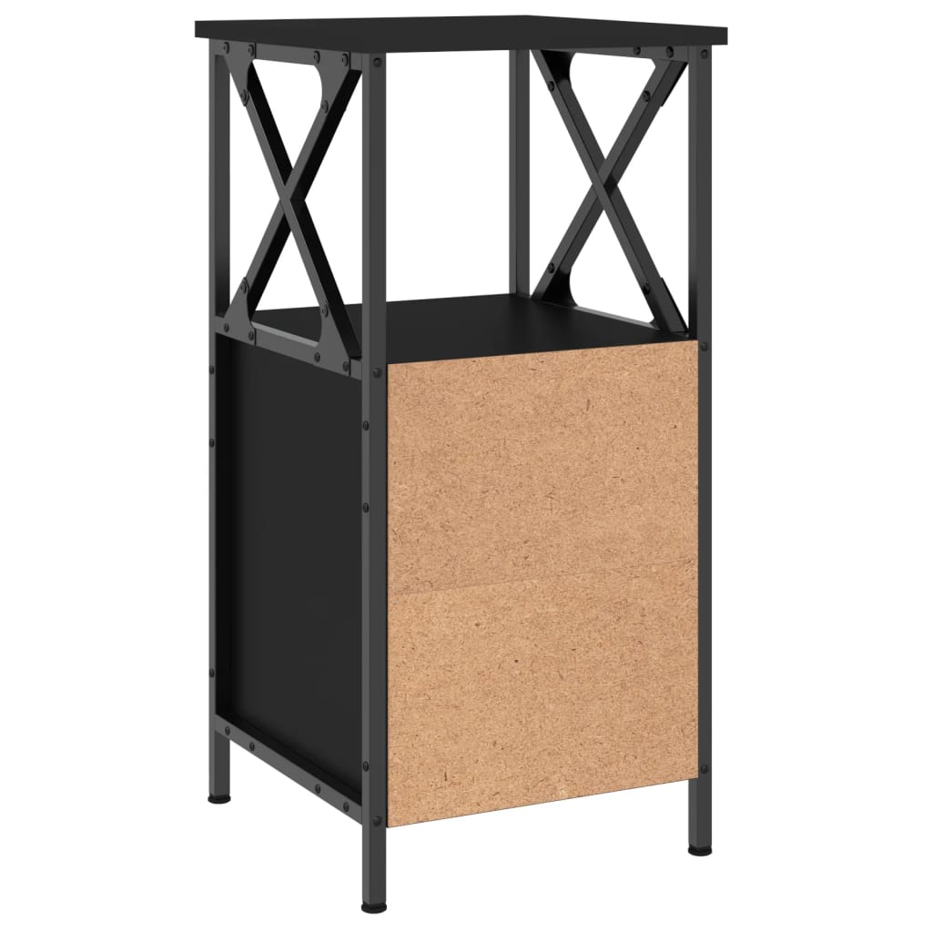 sengebord 34x35,5x70 cm konstrueret træ sort