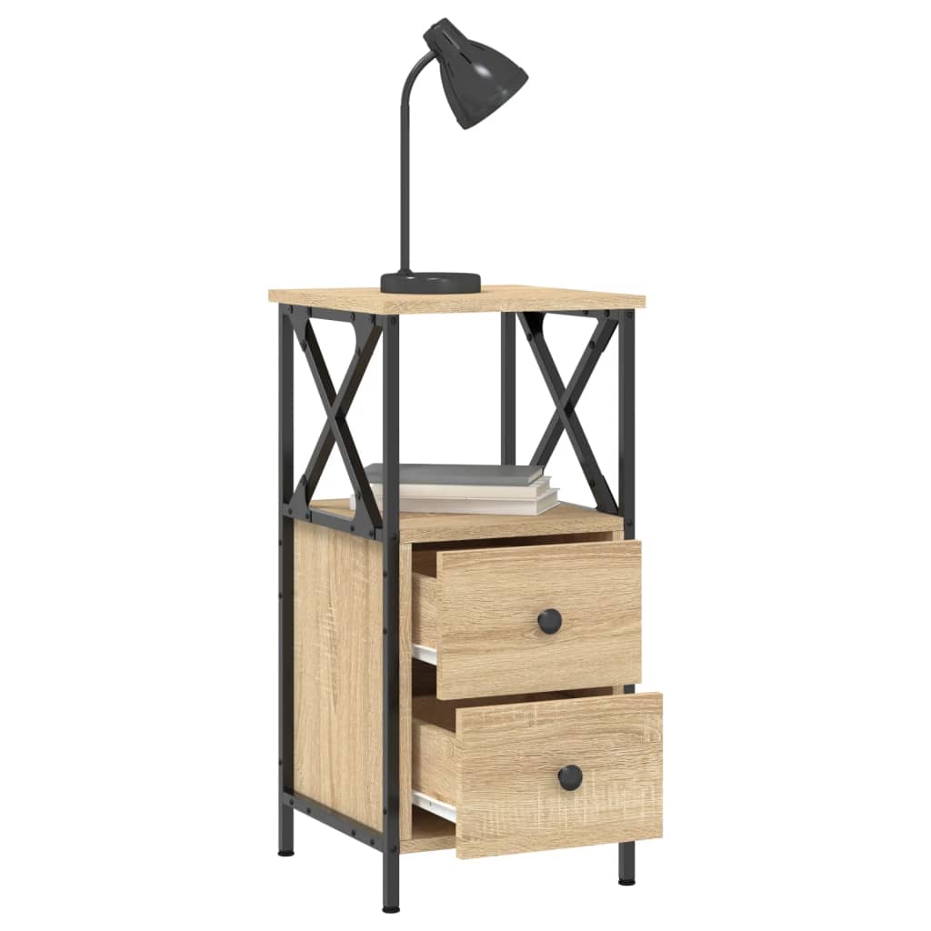 sengebord 34x35,5x70 cm konstrueret træ sonoma-eg