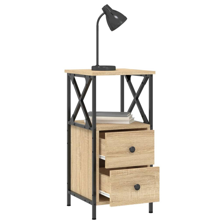 sengebord 34x35,5x70 cm konstrueret træ sonoma-eg