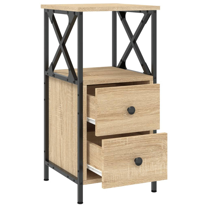 sengebord 34x35,5x70 cm konstrueret træ sonoma-eg