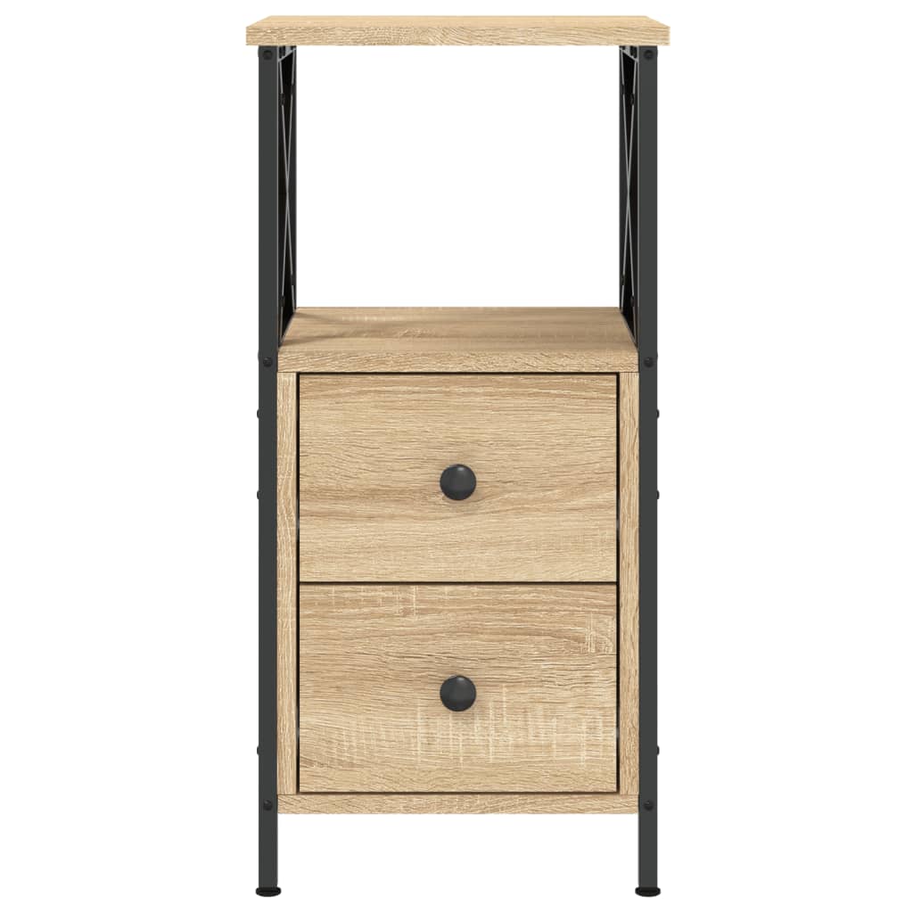 sengebord 34x35,5x70 cm konstrueret træ sonoma-eg