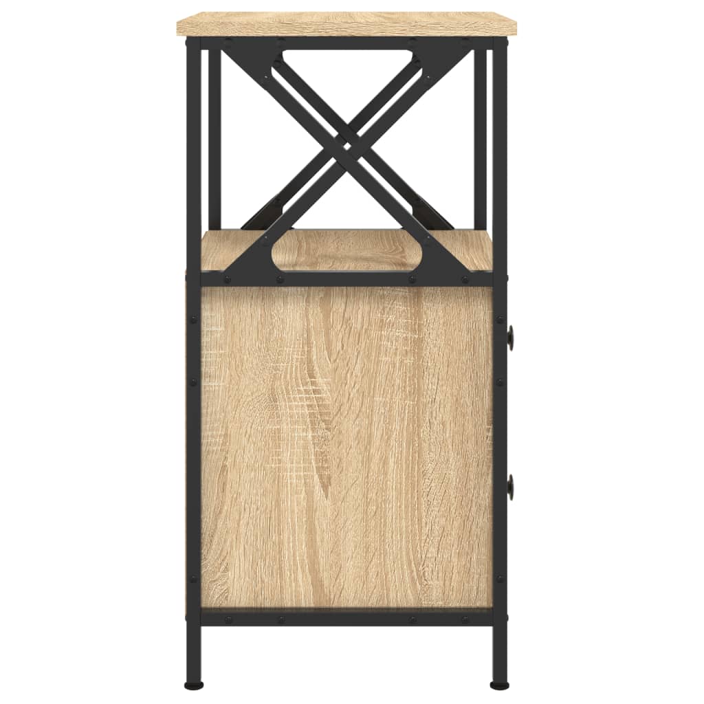 sengebord 34x35,5x70 cm konstrueret træ sonoma-eg