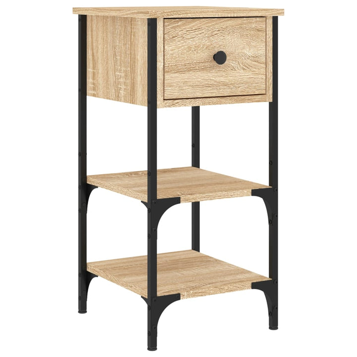 sengeborde 2 stk. 34x36x70 cm konstrueret træ sonoma-eg