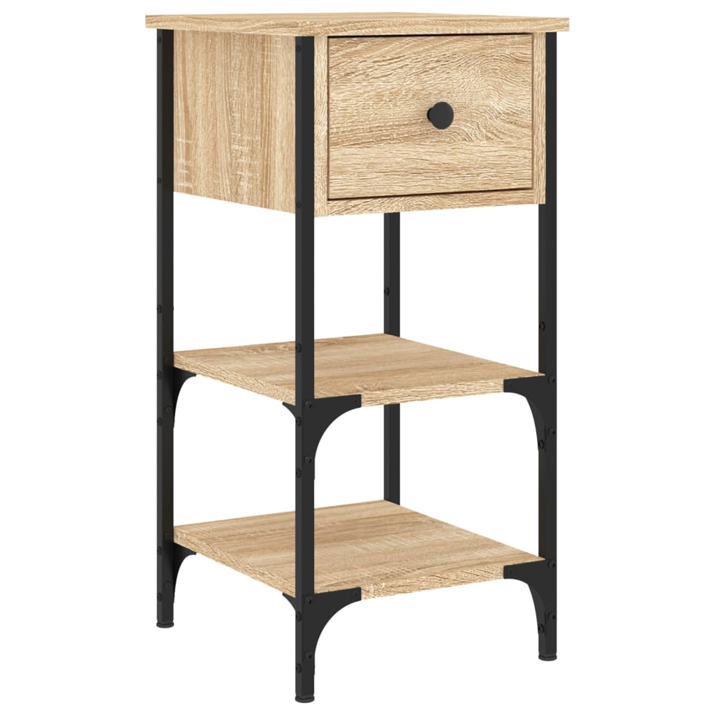 sengeborde 2 stk. 34x36x70 cm konstrueret træ sonoma-eg
