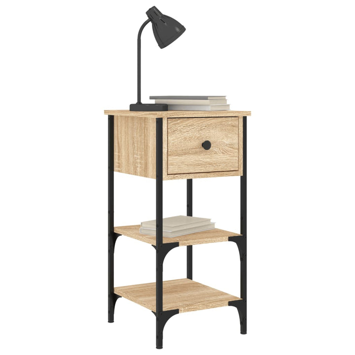 sengeborde 2 stk. 34x36x70 cm konstrueret træ sonoma-eg