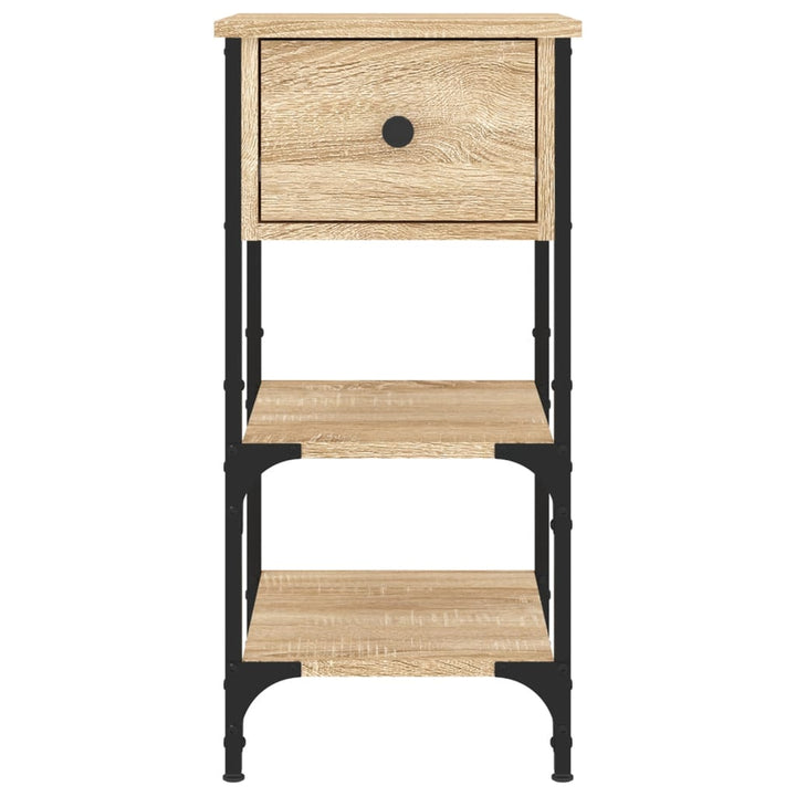 sengeborde 2 stk. 34x36x70 cm konstrueret træ sonoma-eg