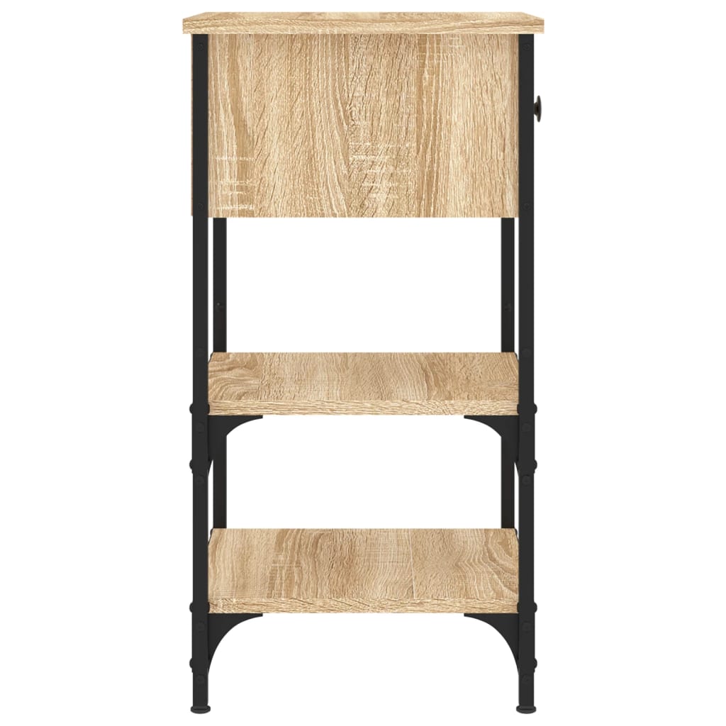 sengeborde 2 stk. 34x36x70 cm konstrueret træ sonoma-eg