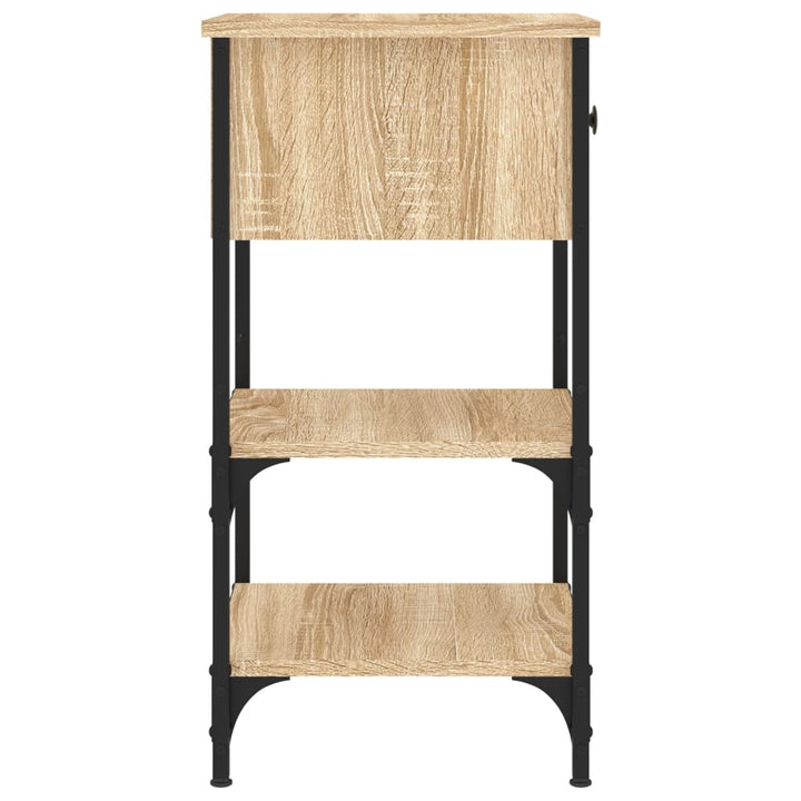 sengeborde 2 stk. 34x36x70 cm konstrueret træ sonoma-eg