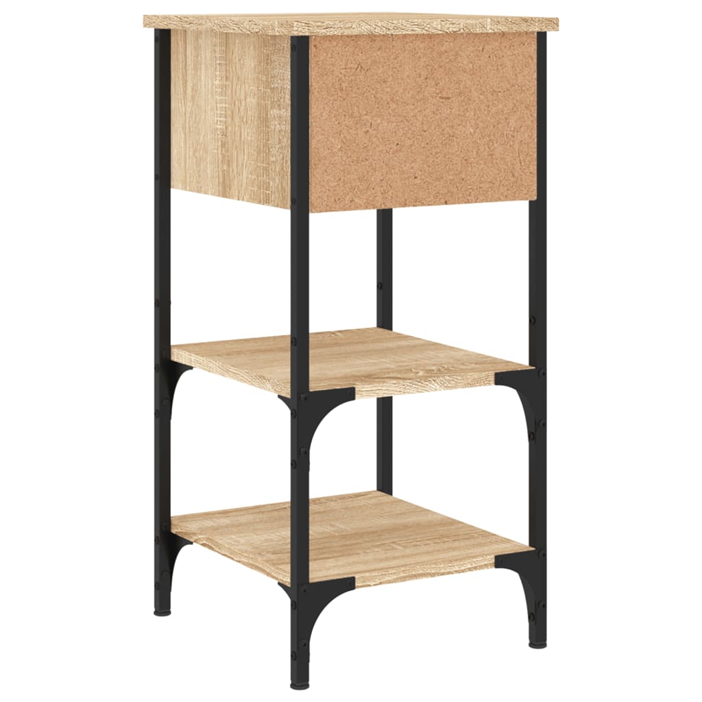 sengeborde 2 stk. 34x36x70 cm konstrueret træ sonoma-eg