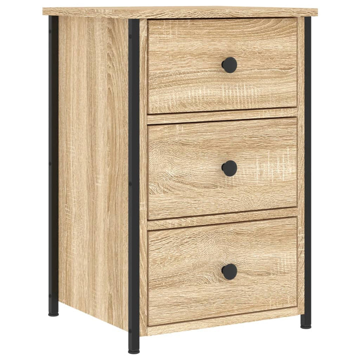 sengeborde 2 stk. 40x36x60 cm konstrueret træ sonoma-eg