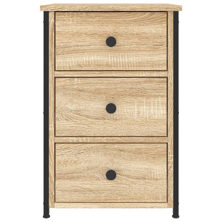 sengeborde 2 stk. 40x36x60 cm konstrueret træ sonoma-eg
