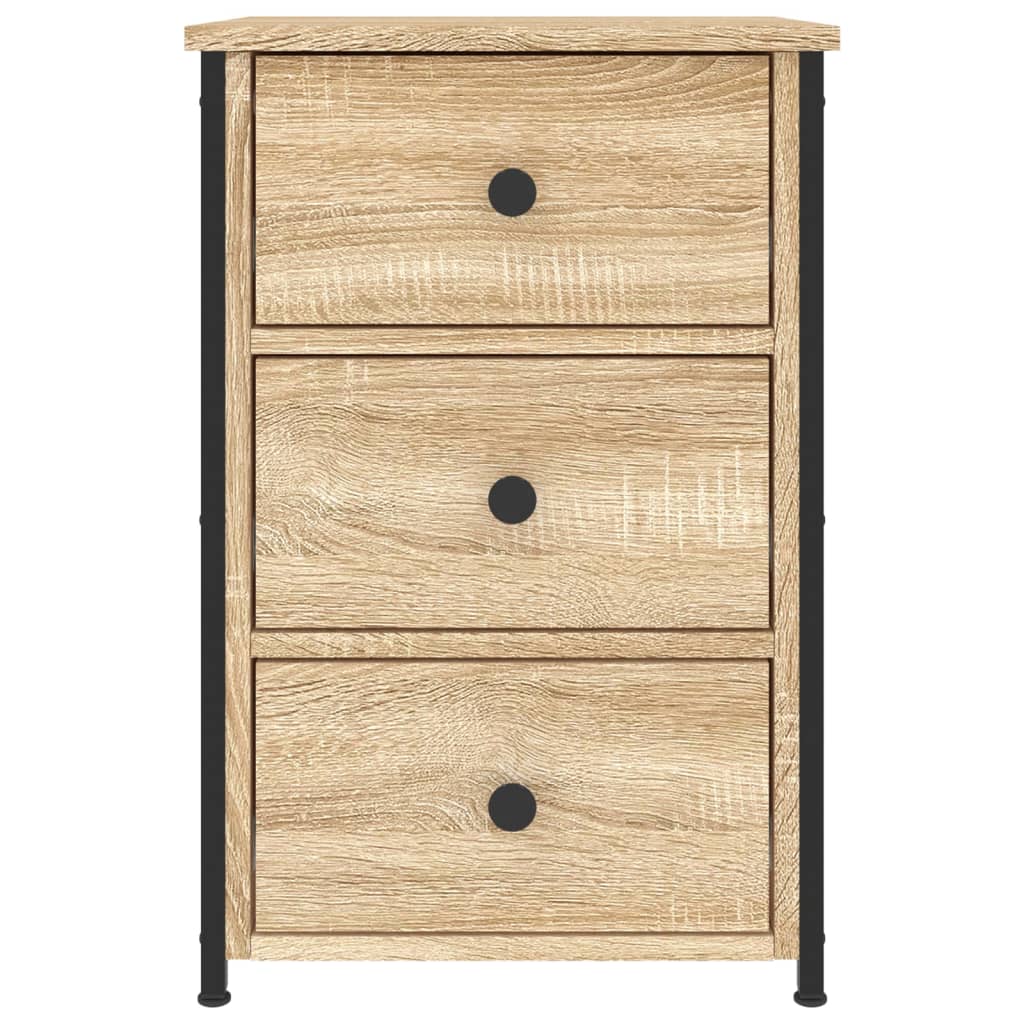 sengeborde 2 stk. 40x36x60 cm konstrueret træ sonoma-eg