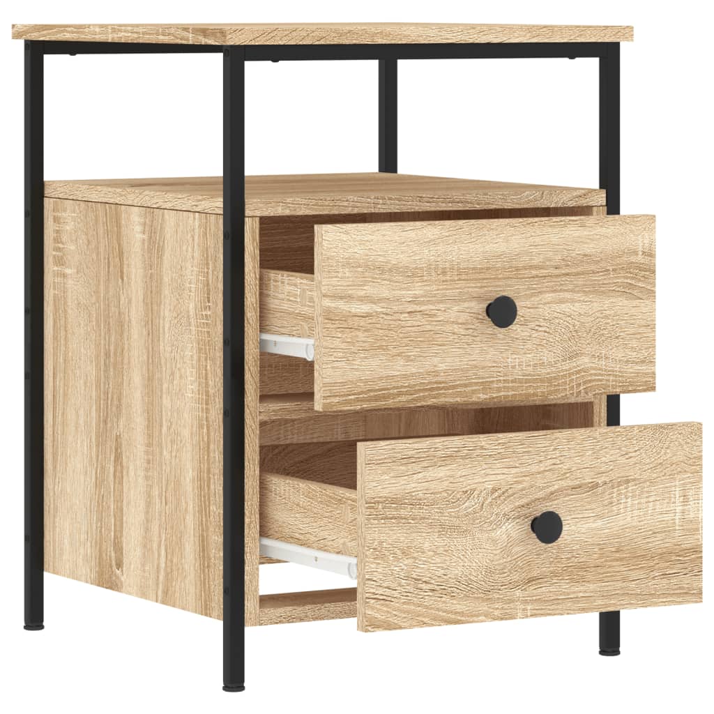 sengebord 44x45x60 cm konstrueret træ sonoma-eg