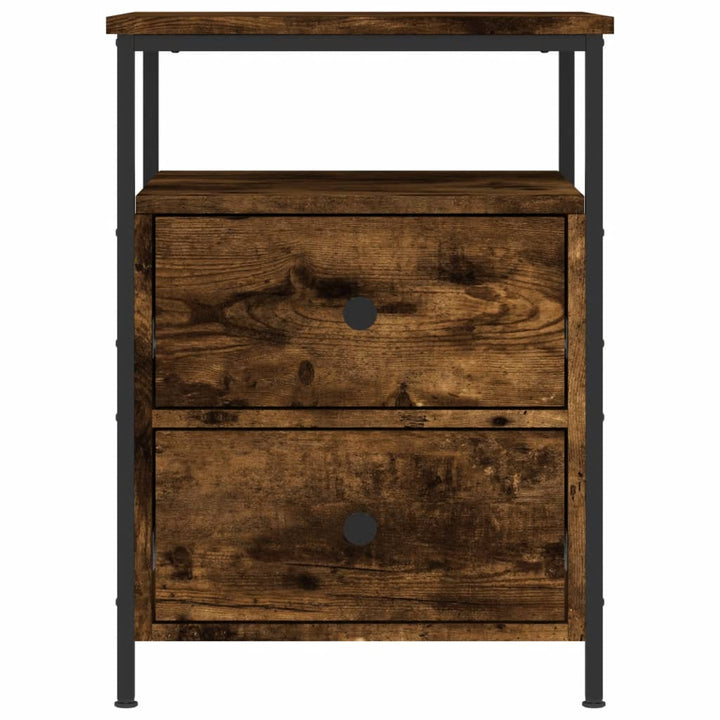 sengebord 44x45x60 cm konstrueret træ røget egetræsfarve
