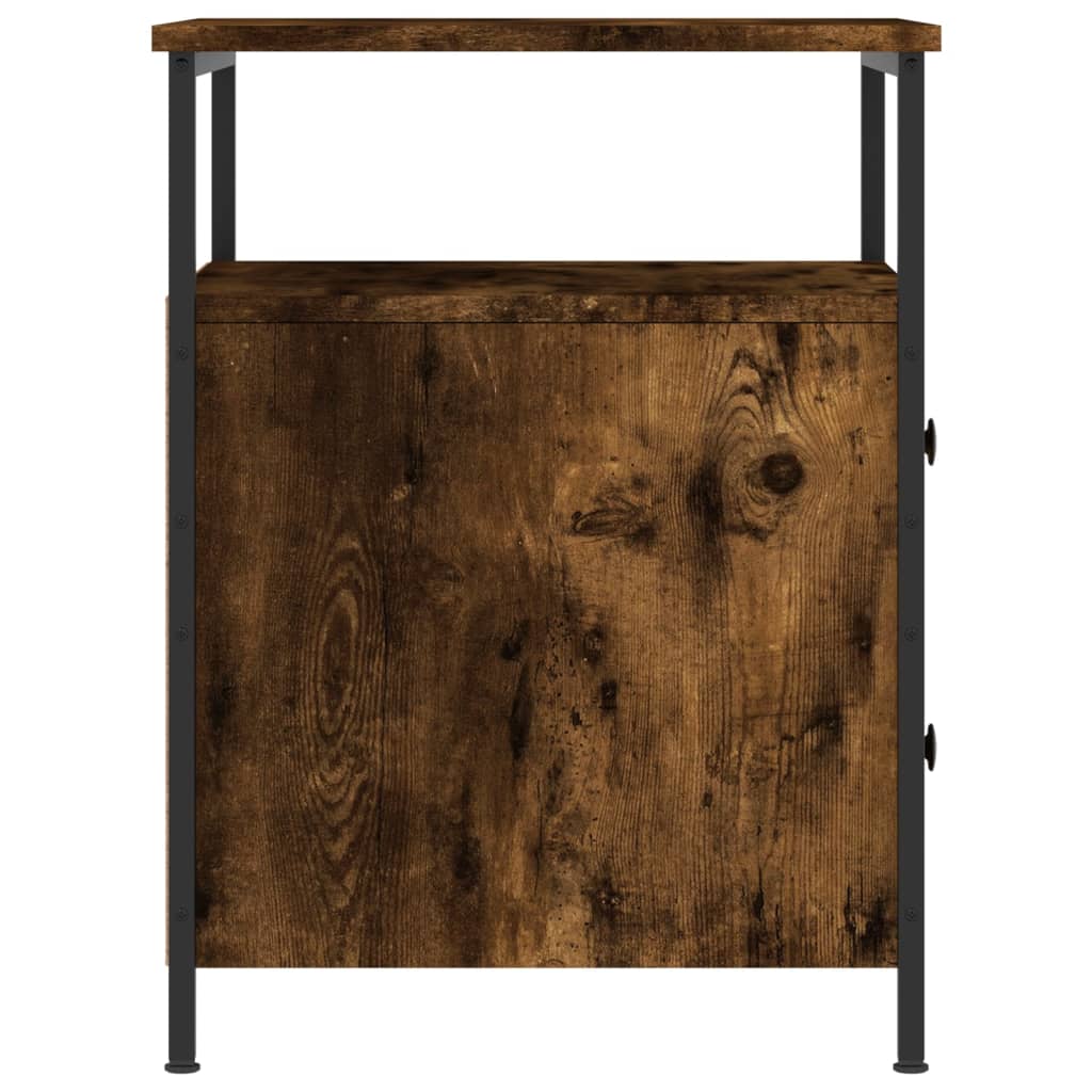 sengebord 44x45x60 cm konstrueret træ røget egetræsfarve