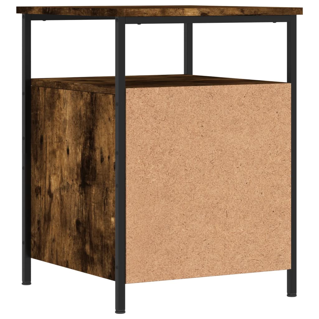 sengebord 44x45x60 cm konstrueret træ røget egetræsfarve