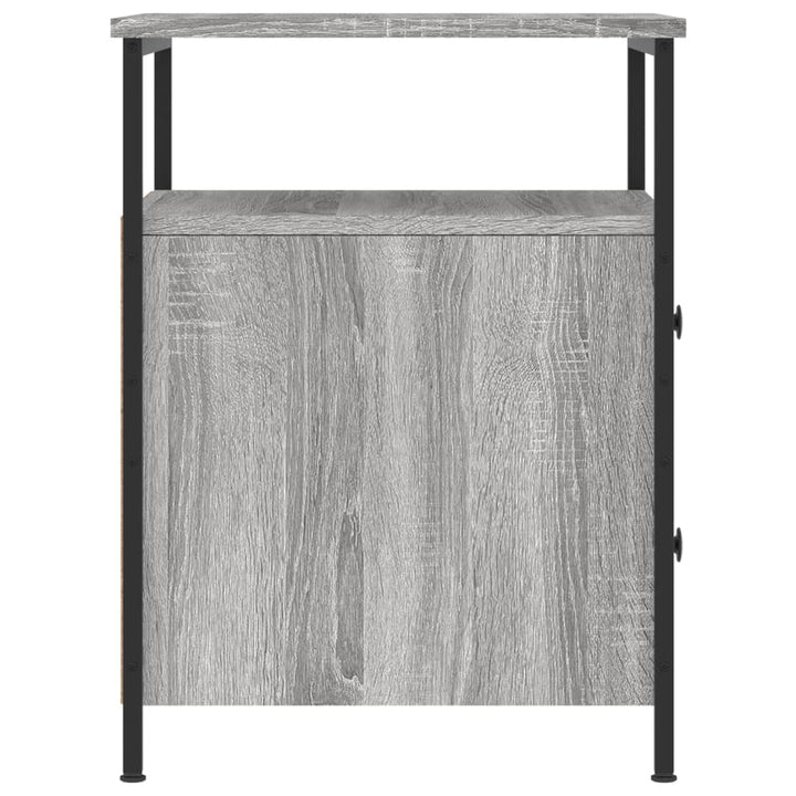 sengeborde 2 stk. 44x45x60 cm konstrueret træ grå sonoma-eg