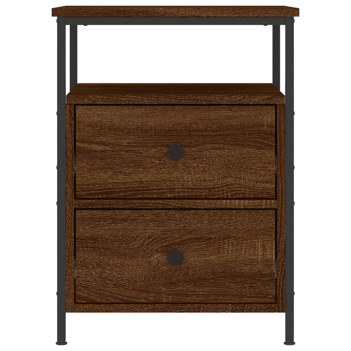 sengebord 44x45x60 cm konstrueret træ brun egetræsfarve