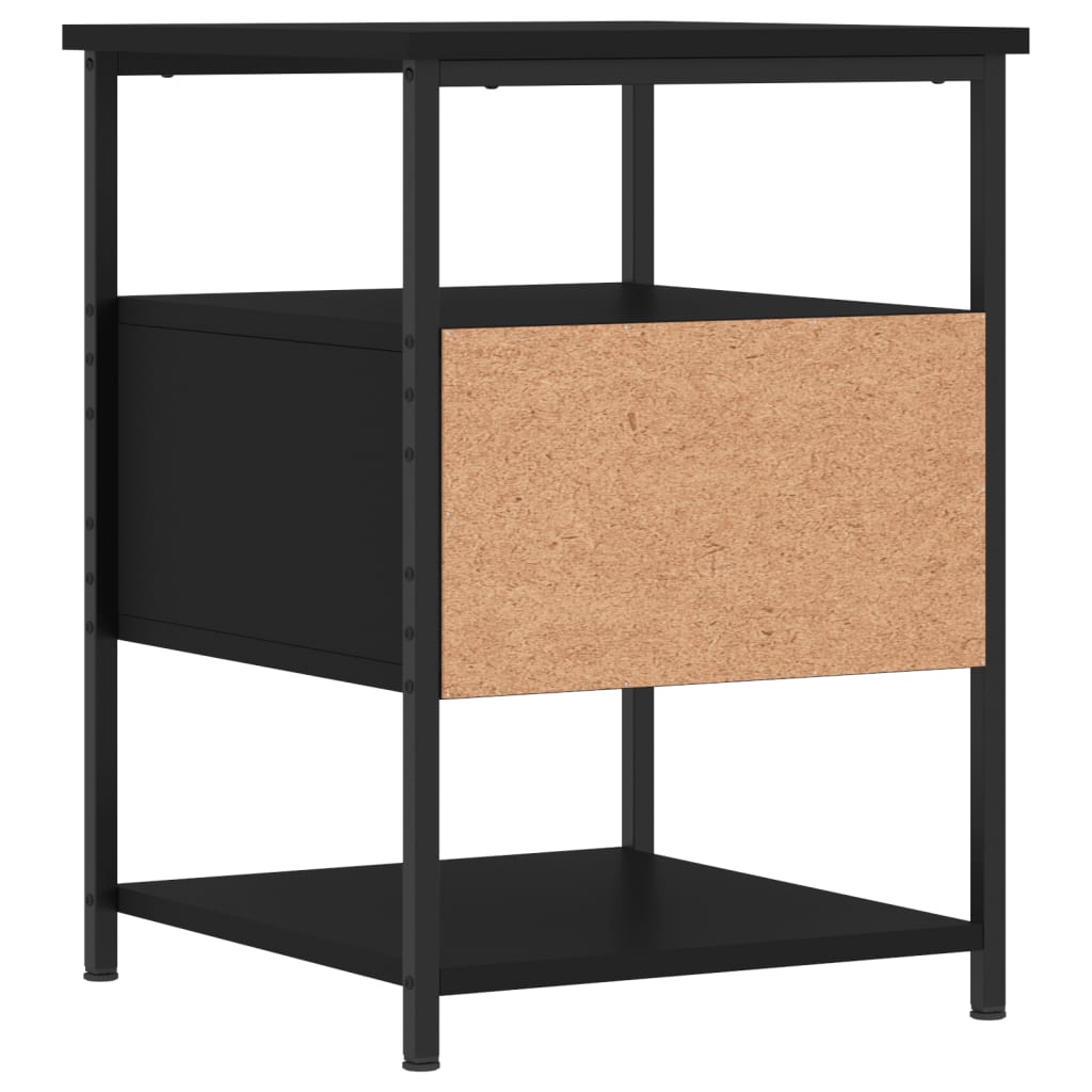 sengeborde 2 stk. 40x42x56 cm konstrueret træ sort
