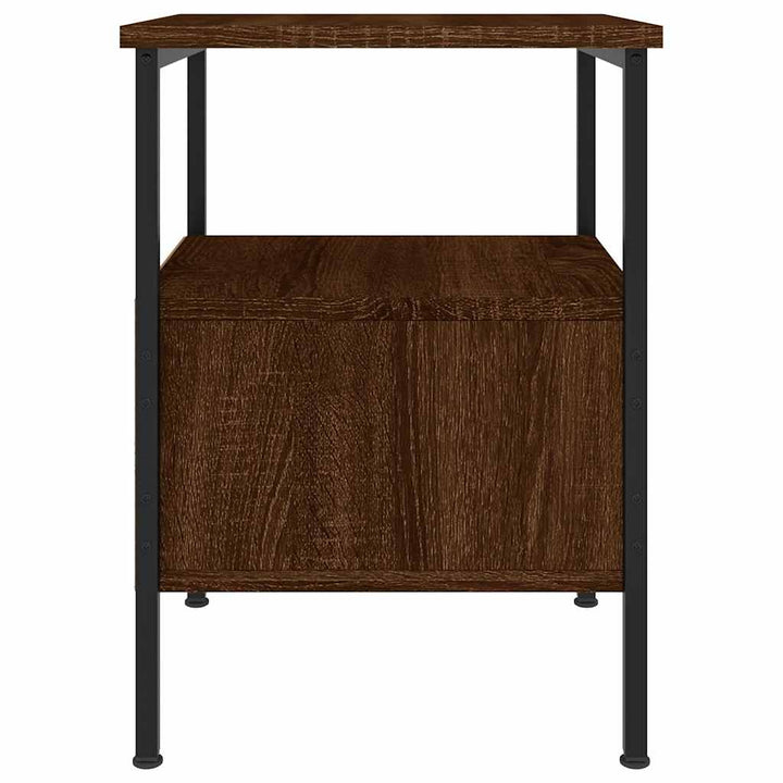 sengeborde 2 stk. 34x36x50 cm konstrueret træ brun egetræsfarve