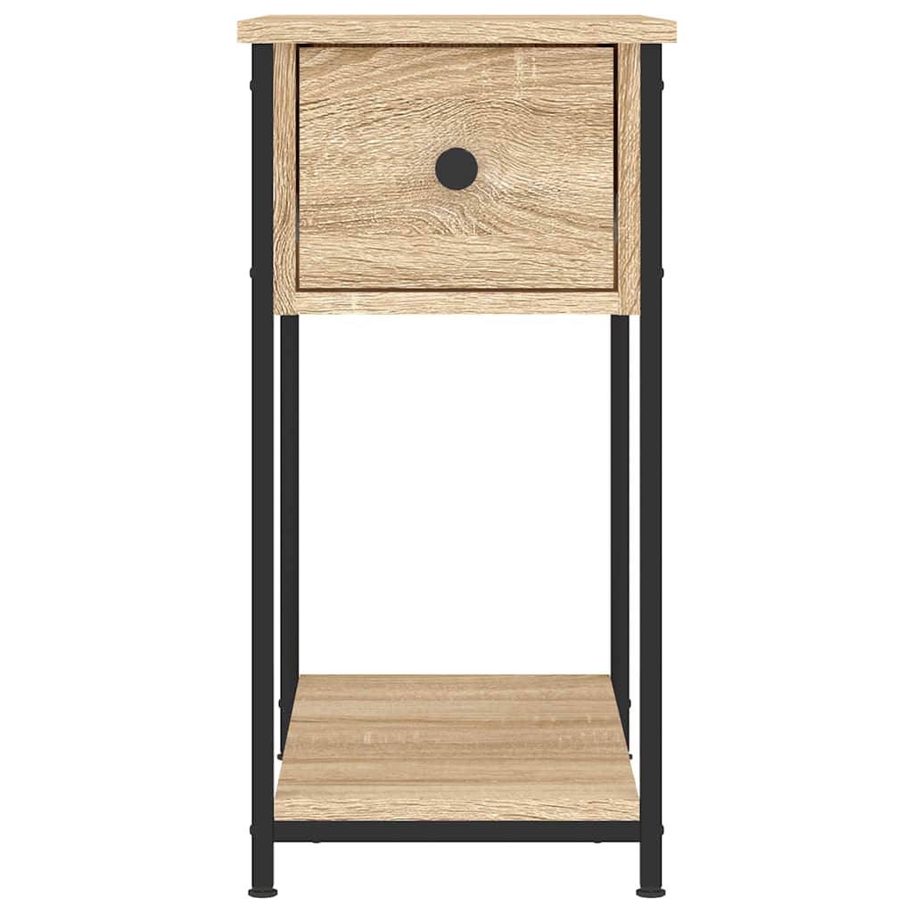 sengeborde 2 stk. 30x60x60 cm konstrueret træ sonoma-eg
