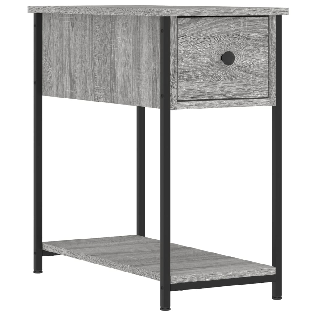 sengebord 30x60x60 cm konstrueret træ grå sonoma-eg