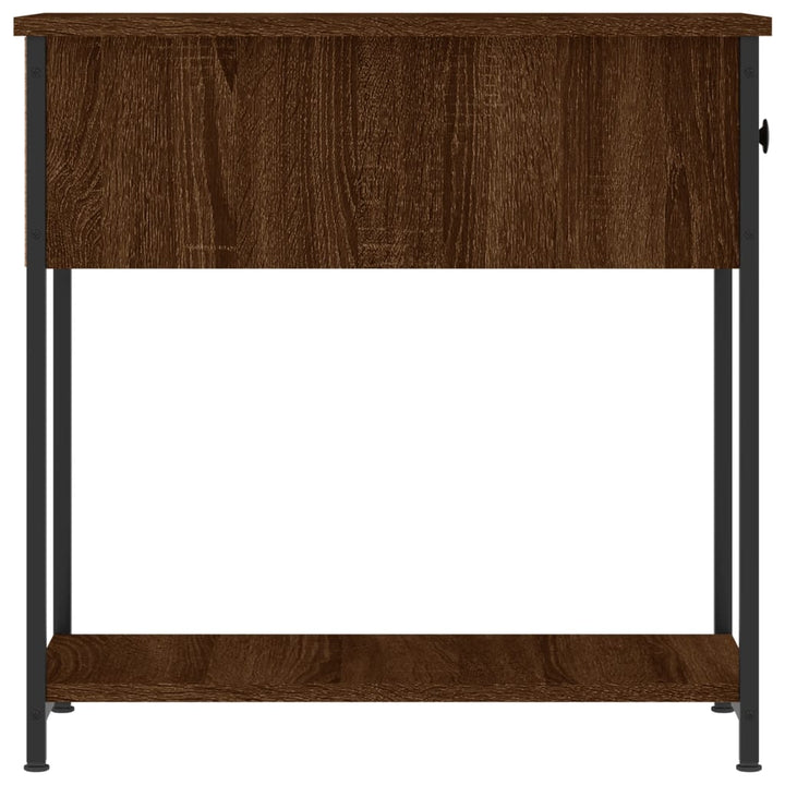 sengebord 30x60x60 cm konstrueret træ brun egetræsfarve