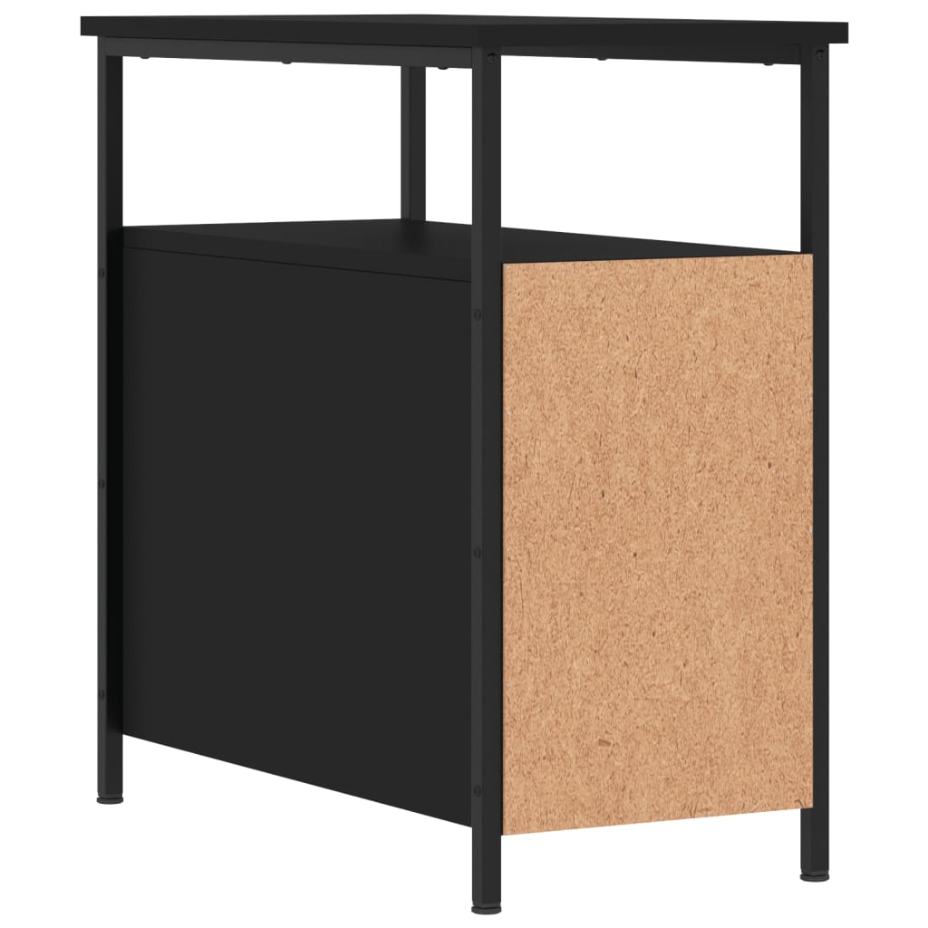 sengebord 2 stk. 30x60x60 cm konstrueret træ sort