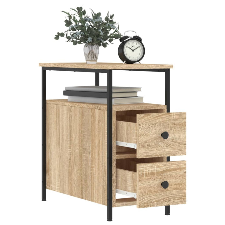 sengebord 30x60x60 cm konstrueret træ sonoma-eg
