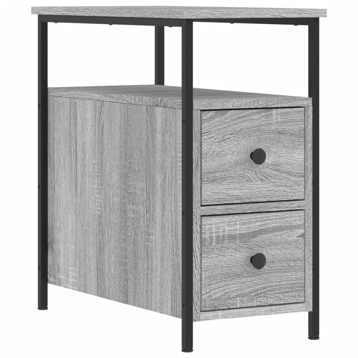 sengebord 30x60x60 cm konstrueret træ grå sonoma-eg