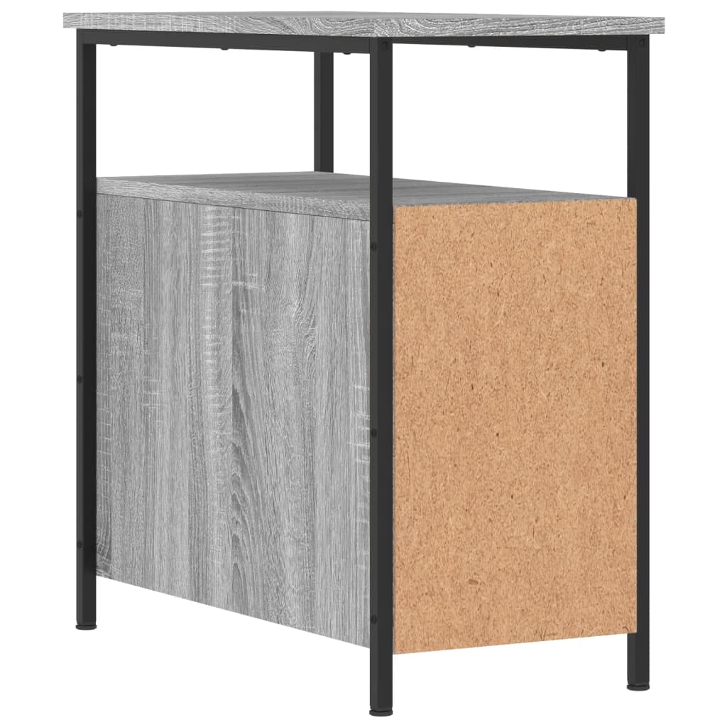 sengebord 30x60x60 cm konstrueret træ grå sonoma-eg