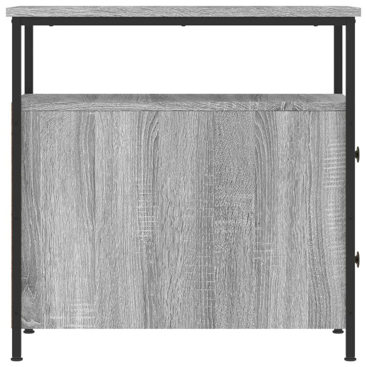 sengeborde 2 stk. 30x60x60 cm konstrueret træ grå sonoma-eg