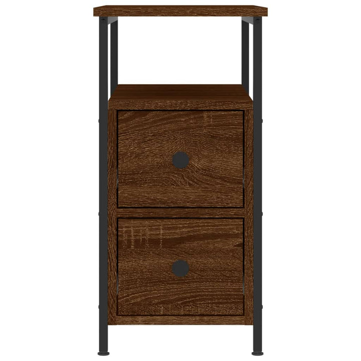 sengeborde 2 stk. 30x60x60 cm brun egetræsfarve