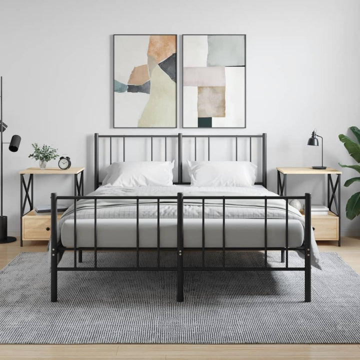 sengeborde 2 stk. 50x41x65 cm konstrueret træ sonoma-eg