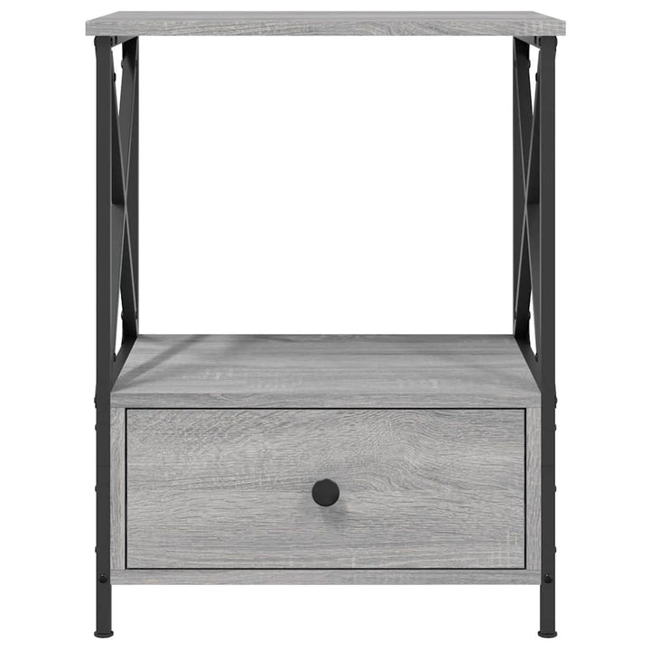 sengeborde 2 stk. 50x41x65 cm konstrueret træ grå sonoma-eg