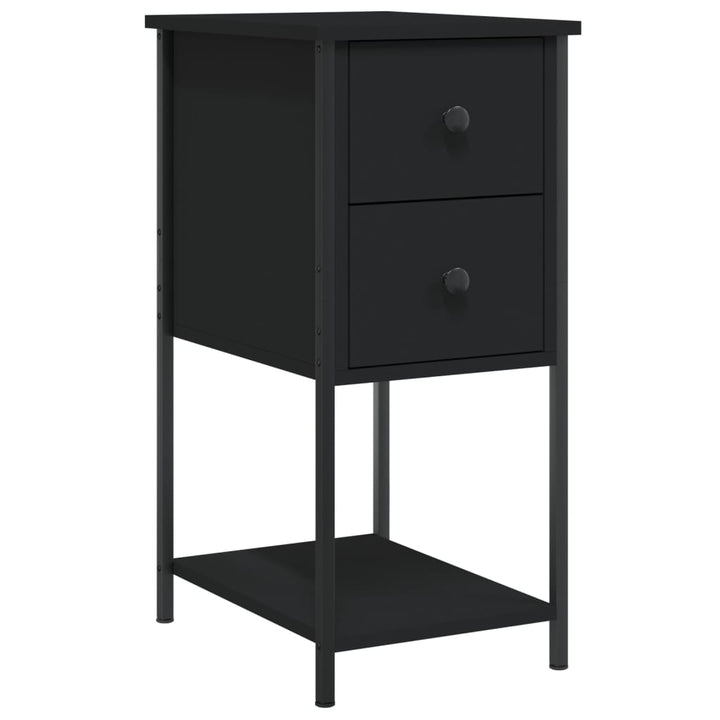 sengeborde 2 stk. 32x42x70 cm konstrueret træ sort