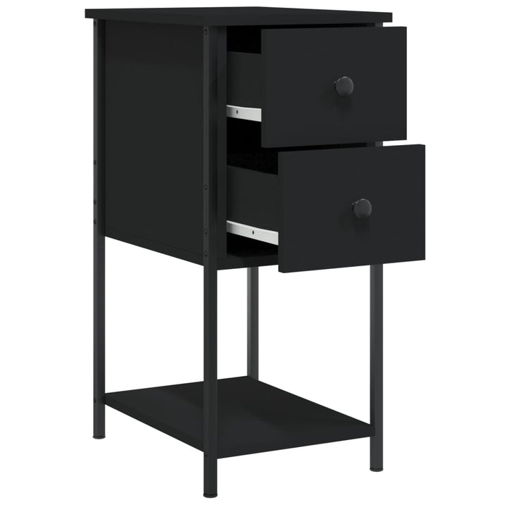 sengeborde 2 stk. 32x42x70 cm konstrueret træ sort
