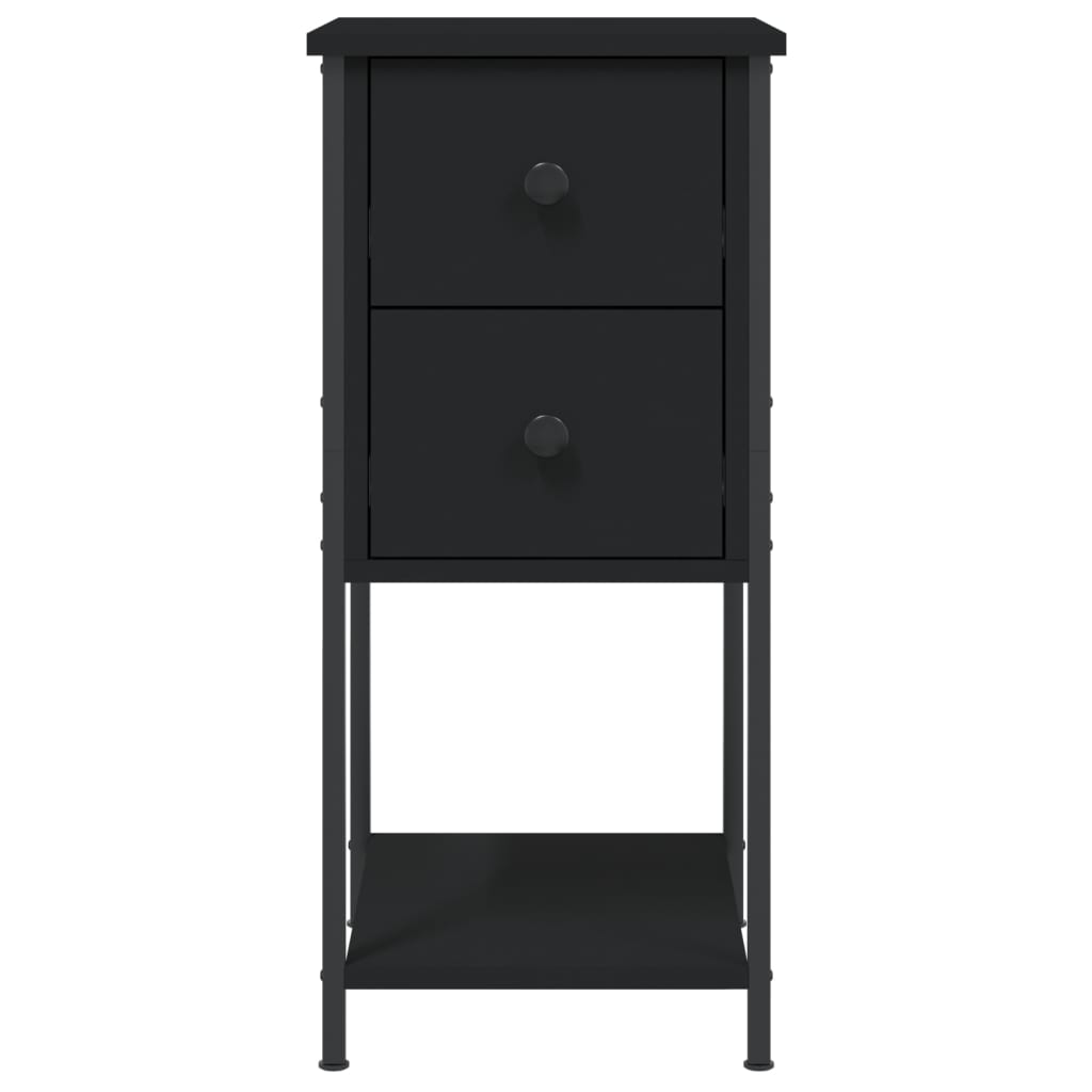 sengeborde 2 stk. 32x42x70 cm konstrueret træ sort