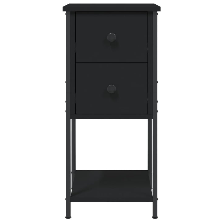sengeborde 2 stk. 32x42x70 cm konstrueret træ sort