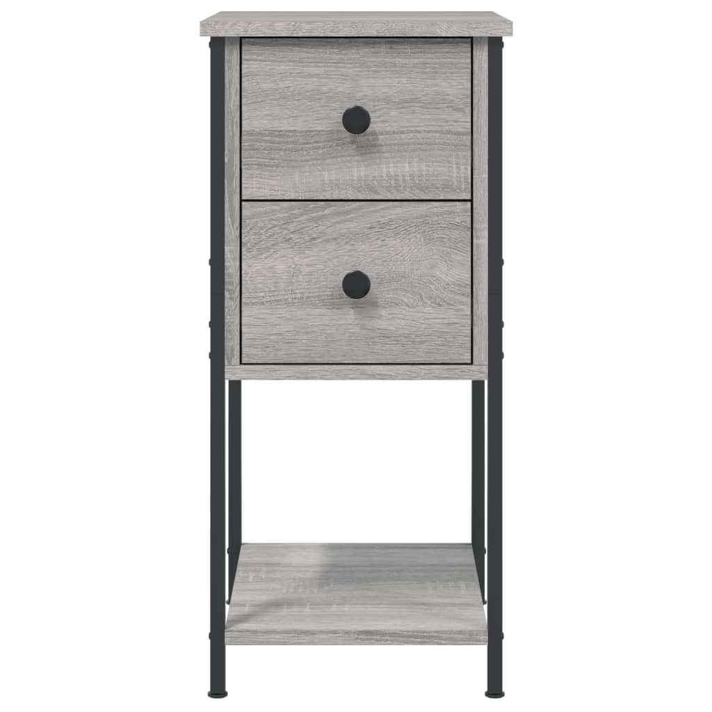 sengeborde 2 stk. 32x42x70 cm konstrueret træ grå sonoma-eg