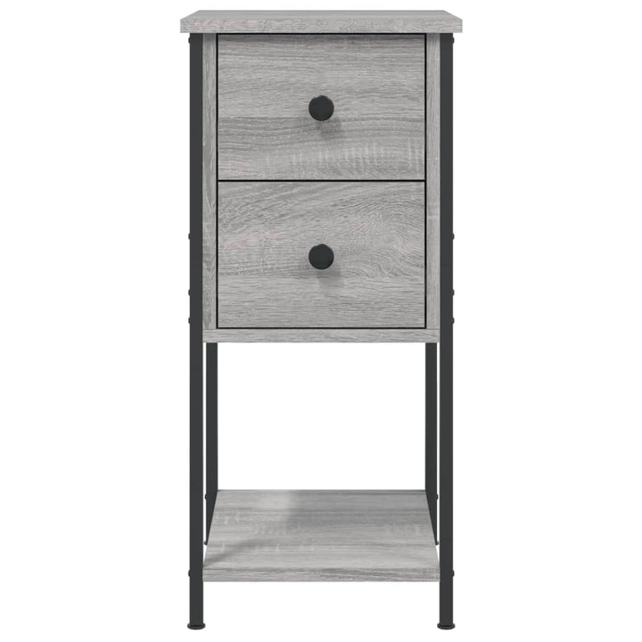 sengeborde 2 stk. 32x42x70 cm konstrueret træ grå sonoma-eg