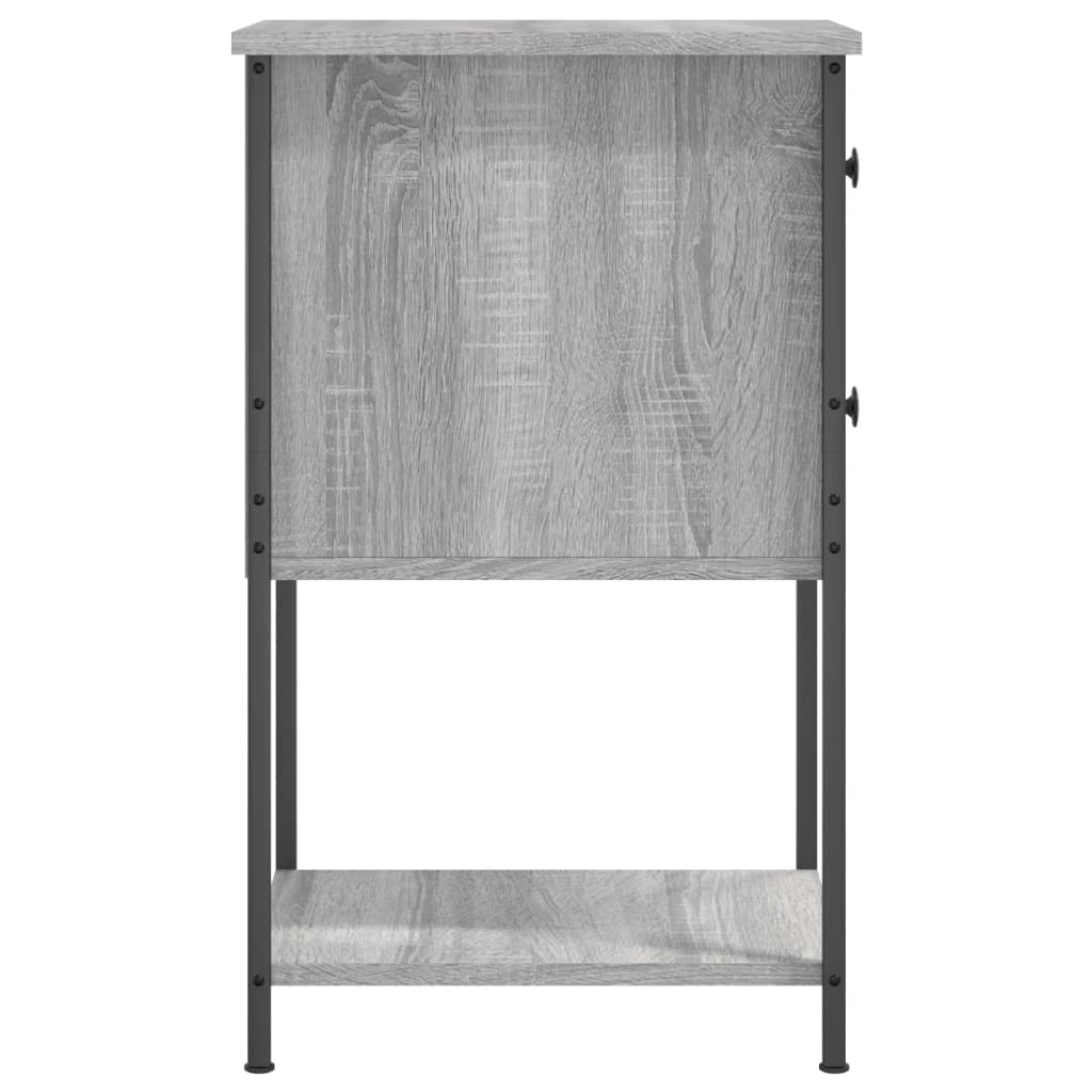sengeborde 2 stk. 32x42x70 cm konstrueret træ grå sonoma-eg