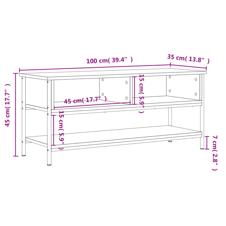 TV-skab Sonoma eg 100x35x45 cm konstrueret træ